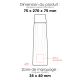 Schéma d’une bouteille en verre personnalisable indiquant la zone de marquage de 35 x 40 mm. Schéma d’une bouteille en verre personnalisable indiquant la zone de marquage de 35 x 40 mm.