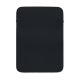 La face arrière entièrement noire de la pochette en néoprène laisse voir une surface sobre et uniforme aux contours arrondis.