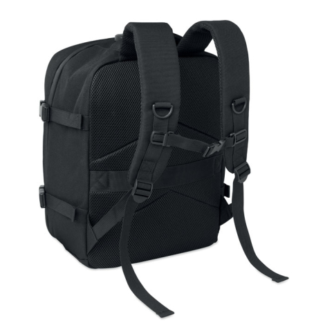 À l’arrière, le sac présente deux larges bretelles rembourrées, un dos en maille respirante et une sangle horizontale permettant