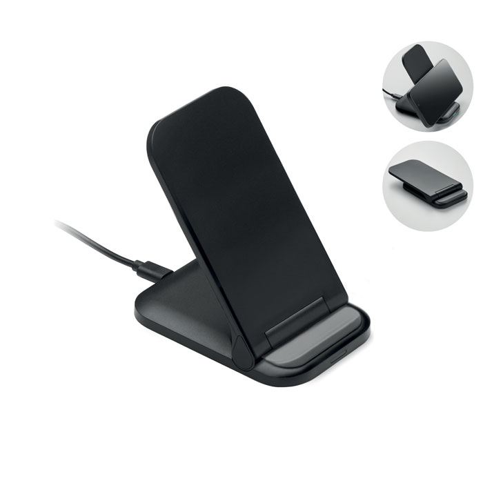 Chargeur 15W pliable personnalisable Powerfold Noir