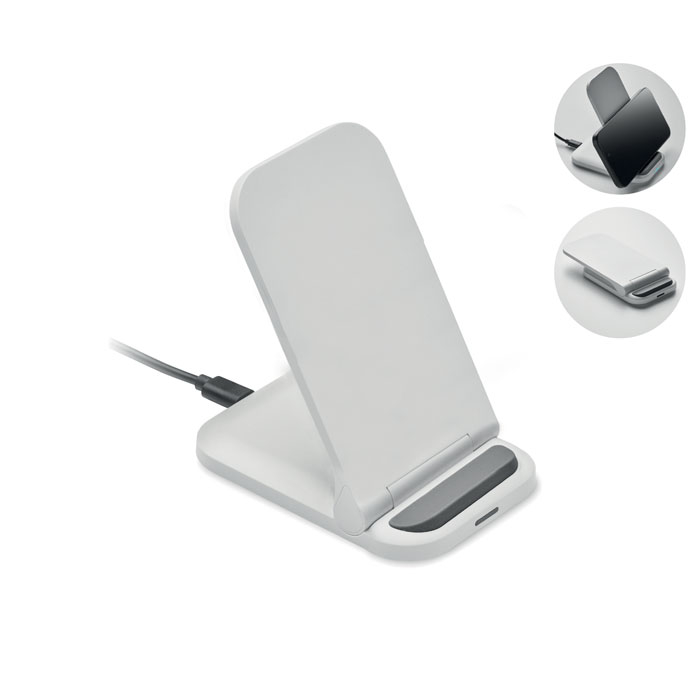 Chargeur 15W pliable personnalisable Powerfold Blanc