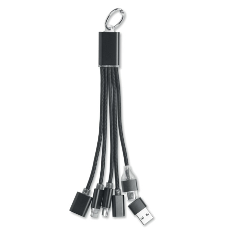 Câble HUB 5-en-1 personnalisé avec porte-clés Hublue