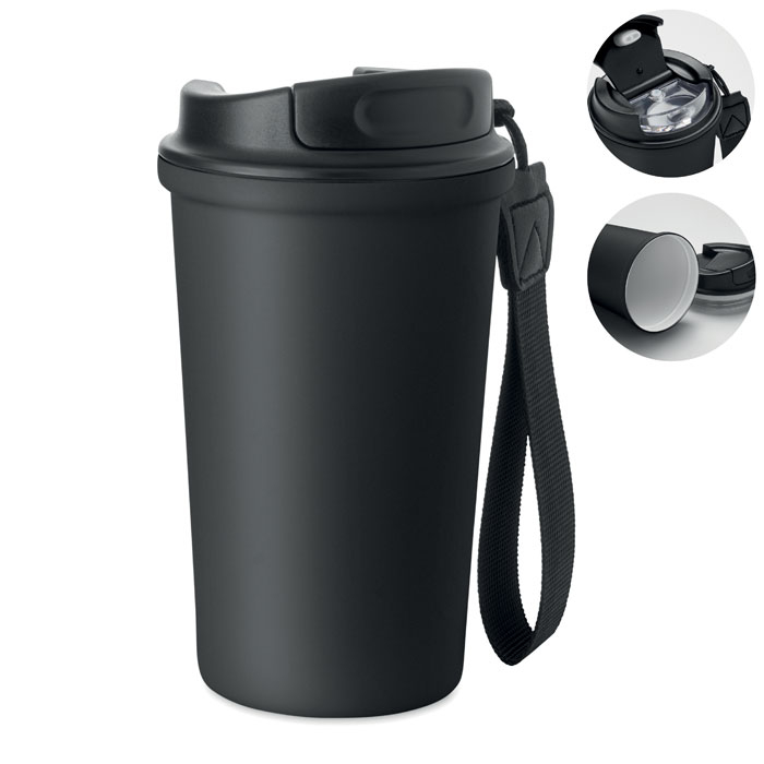 Gobelet 400 ml personnalisable anti-fuite Nakano Noir