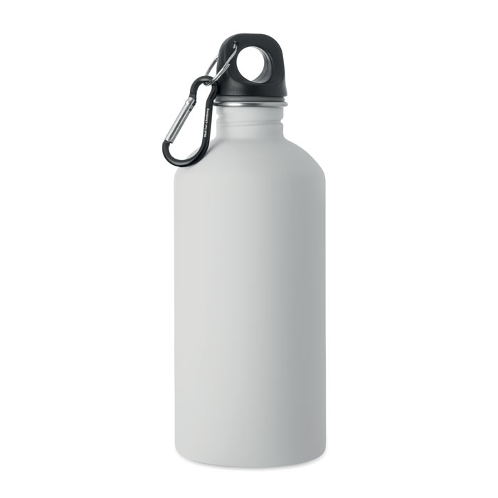 Bouteille publicitaire 500 ml avec mousqueton Remid Moss Blanc