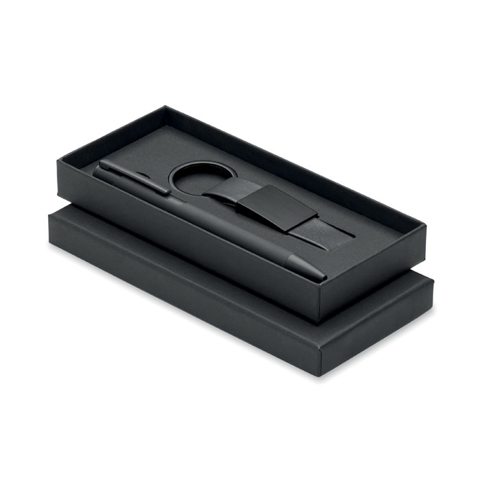 Coffret stylo et porte-clés promotionnel Escri Set Noir