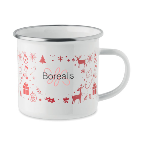Mug de Noël publicitaire en émail 300 ml Seasomel