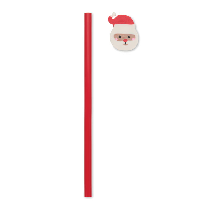 Crayon de Noël avec gomme à personnaliser Claus Rouge
