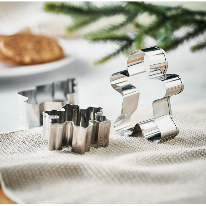 Trio d’emporte-pièces de Noël à personnaliser Cookies Beige