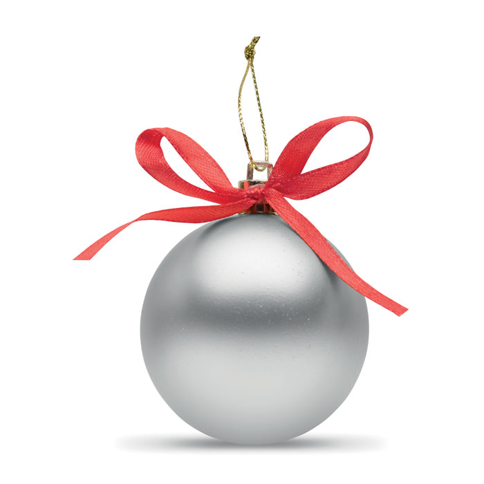 Boule de Noël personnalisée 5,8 cm en coffret Belles Argent