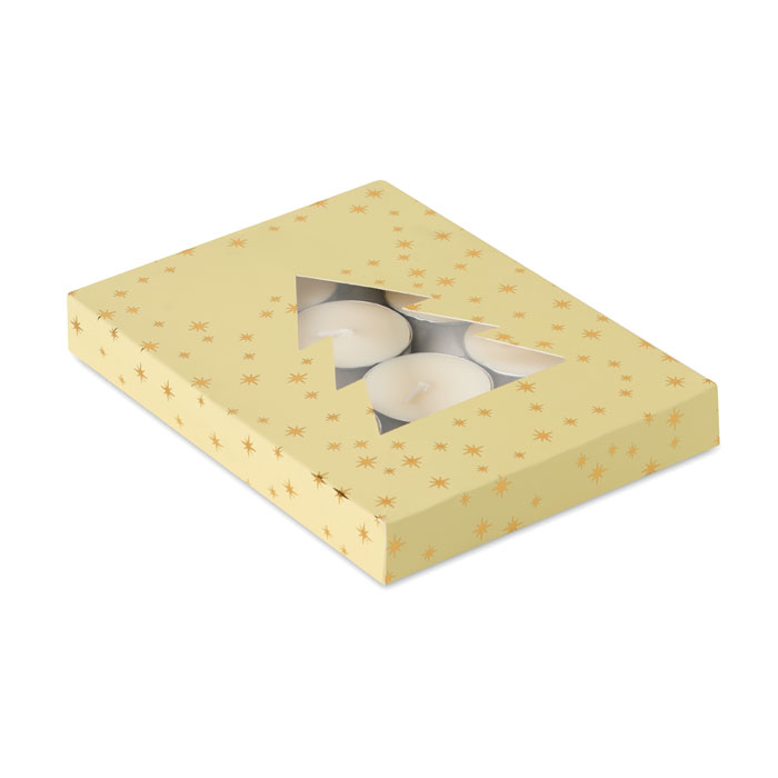Lot de 12 bougies chauffe-plat publicitaires cannelle Radiant Beige