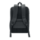 Vue arrière du sac à dos noir avec dos en maille rembourrée, deux bretelles réglables, poignée supérieure et poche arrière horiz Vue arrière du sac à dos noir avec dos en maille rembourrée, deux bretelles réglables, poignée supérieure et poche arrière horiz