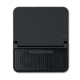 Vue de dessus de l’enceinte noire montrant le large support rectangulaire pour téléphone et la grille perforée avec élément hori Vue de dessus de l’enceinte noire montrant le large support rectangulaire pour téléphone et la grille perforée avec élément hori
