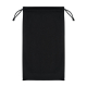 Pochette de rangement noire de forme rectangulaire avec fermeture par double cordon de serrage. Pochette de rangement noire de forme rectangulaire avec fermeture par double cordon de serrage.