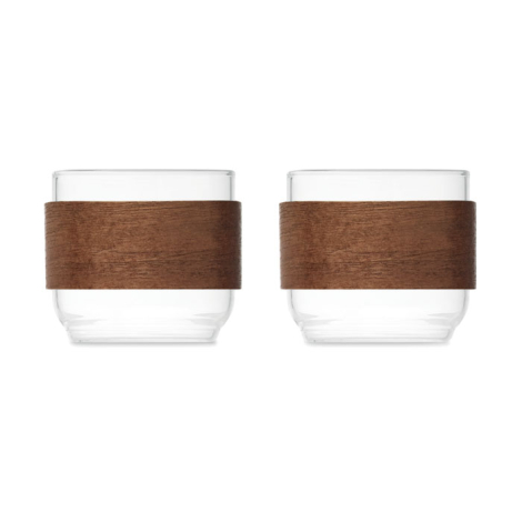 Duo de tasses à café publicitaire 120 ml en noyer Bogota Set