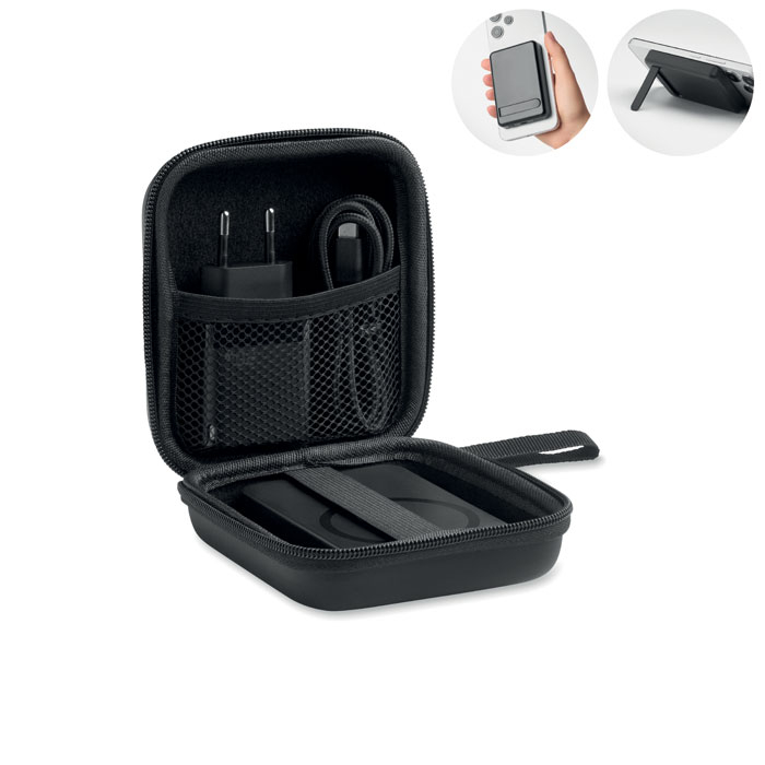 Kit de charge magnétique à personnaliser 5000 mAh Atlas Noir