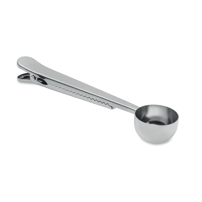 Cuillère doseuse à café publicitaire avec pince Spooncoop Argent