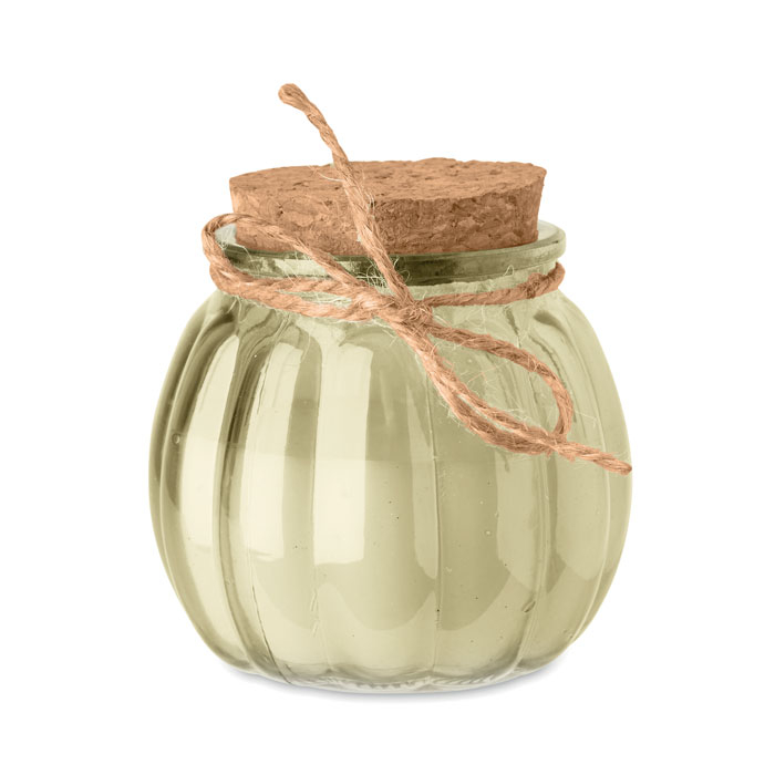 Bougie vanille promotionnelle en cire végétale Pumkin Beige