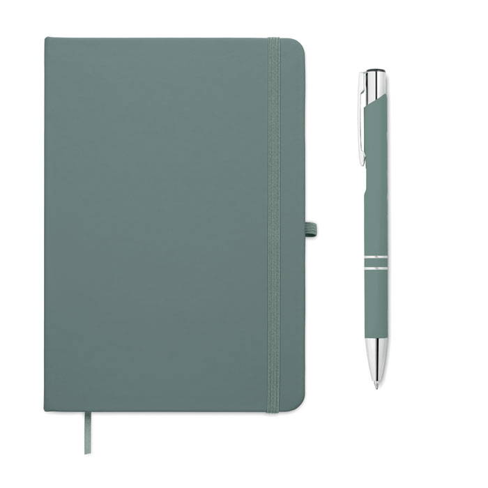 Duo carnet A5 et stylo promotionnel Arcopen petrole