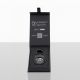 Porte-clés connecté noir présenté dans son coffret cadeau ouvert avec informations et QR code. Porte-clés connecté noir présenté dans son coffret cadeau ouvert avec informations et QR code.