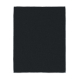 Vue de dessus de la couverture noire entièrement dépliée, de forme rectangulaire, avec une surface textile uniforme. Vue de dessus de la couverture noire entièrement dépliée, de forme rectangulaire, avec une surface textile uniforme.
