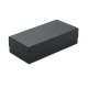 Coffret cadeau rectangulaire noir fermé, présenté de trois quarts avec un couvercle lisse et des bords droits. Coffret cadeau rectangulaire noir fermé, présenté de trois quarts avec un couvercle lisse et des bords droits.