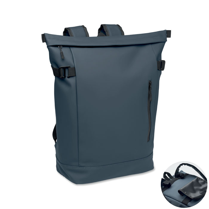 Sac à dos vélo promotionnel roll-top Ride Backpack Bleu