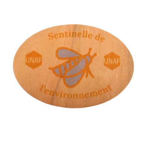 Sticker publicitaire adhésif en bois