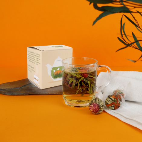 Coffret fleurs de thé publicitaire avec mug Duralex®