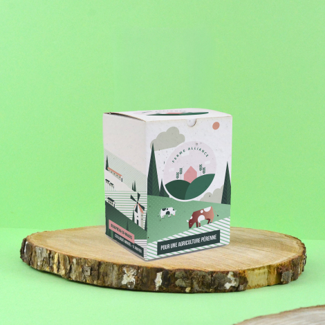 Boîte vide publicitaire en papier ensemencé - 6.5x6.5x8.8 cm