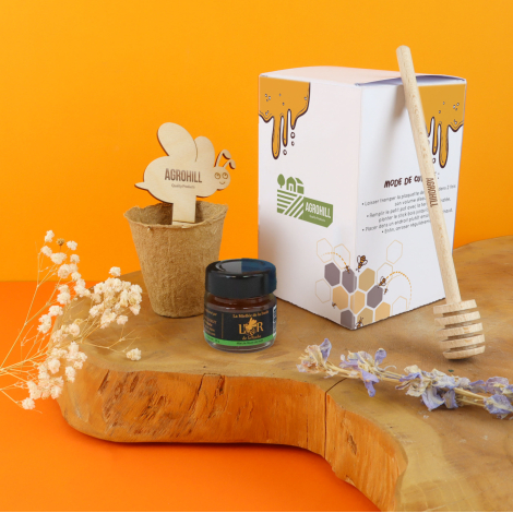 Coffret cadeau miel et graines mellifères personnalisable – Mini Box Abeille