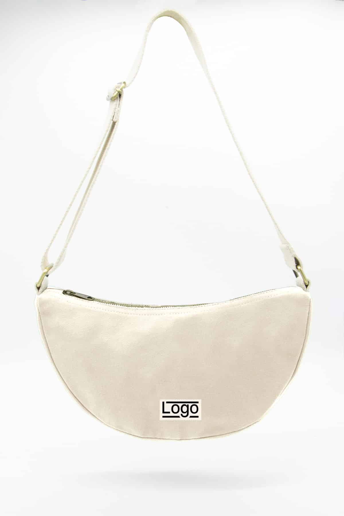 Sac demi-lune publicitaire Inès Ecru