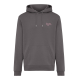 Sweat à capuche gris taupe présenté de face, avec cordons de serrage assortis à embouts métalliques, poche kangourou et finition Sweat à capuche gris taupe présenté de face, avec cordons de serrage assortis à embouts métalliques, poche kangourou et finition