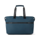 Sac de week-end extensible bleu marine vu de face, avec deux poignées noires réunies par un renfort rembourré, une fermeture zip Sac de week-end extensible bleu marine vu de face, avec deux poignées noires réunies par un renfort rembourré, une fermeture zip