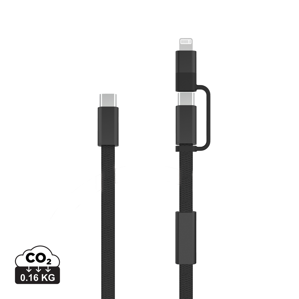 Câble de charge 2-en-1 promotionnel tressé 60 W Arc Noir