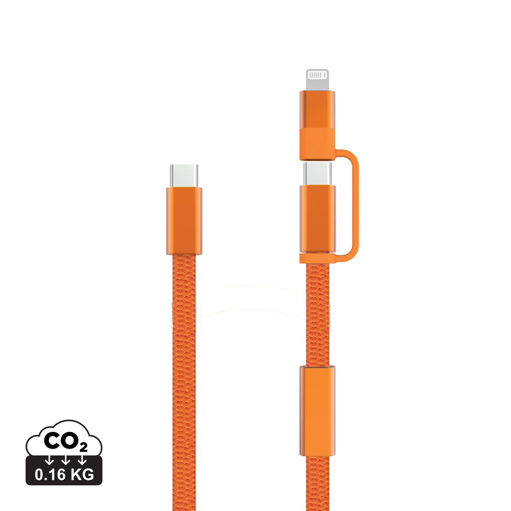 Câble de charge 2-en-1 promotionnel tressé 60 W Arc Orange