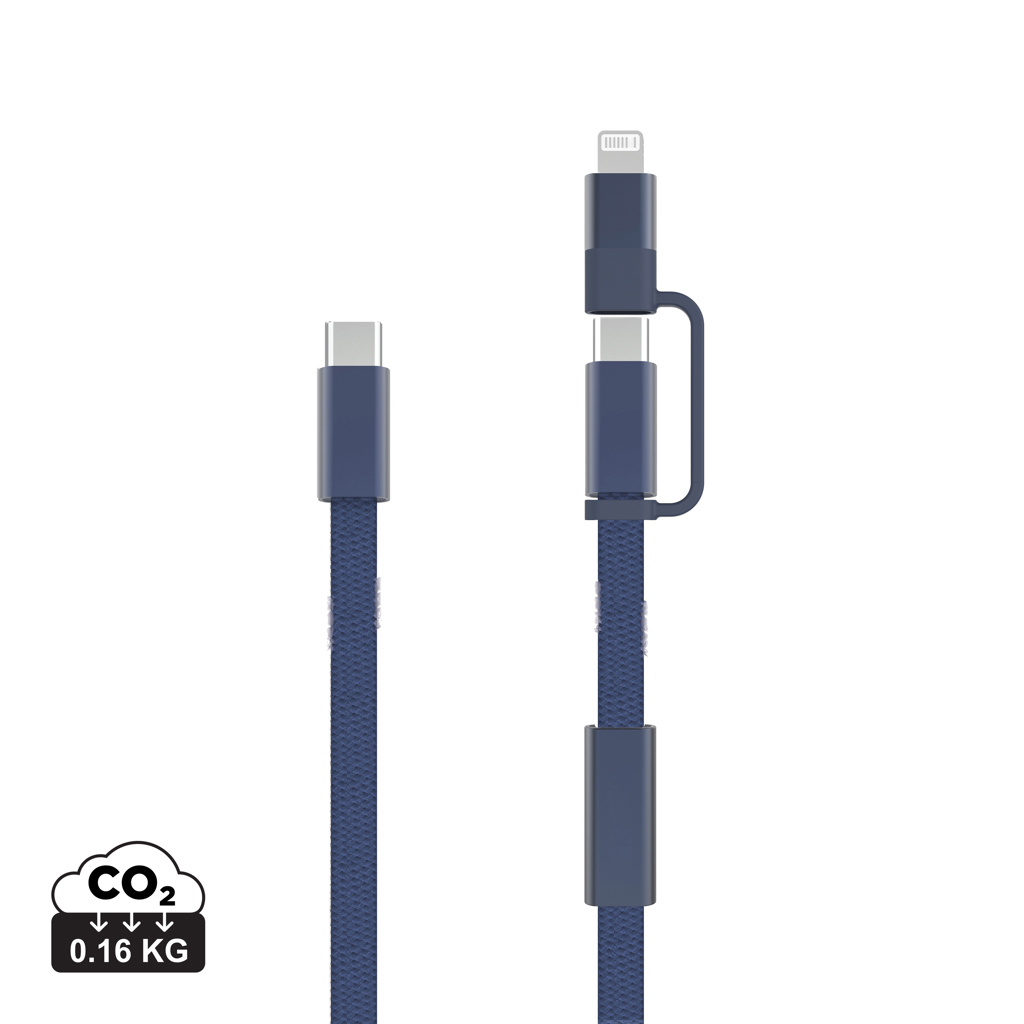 Câble de charge 2-en-1 promotionnel tressé 60 W Arc Bleu