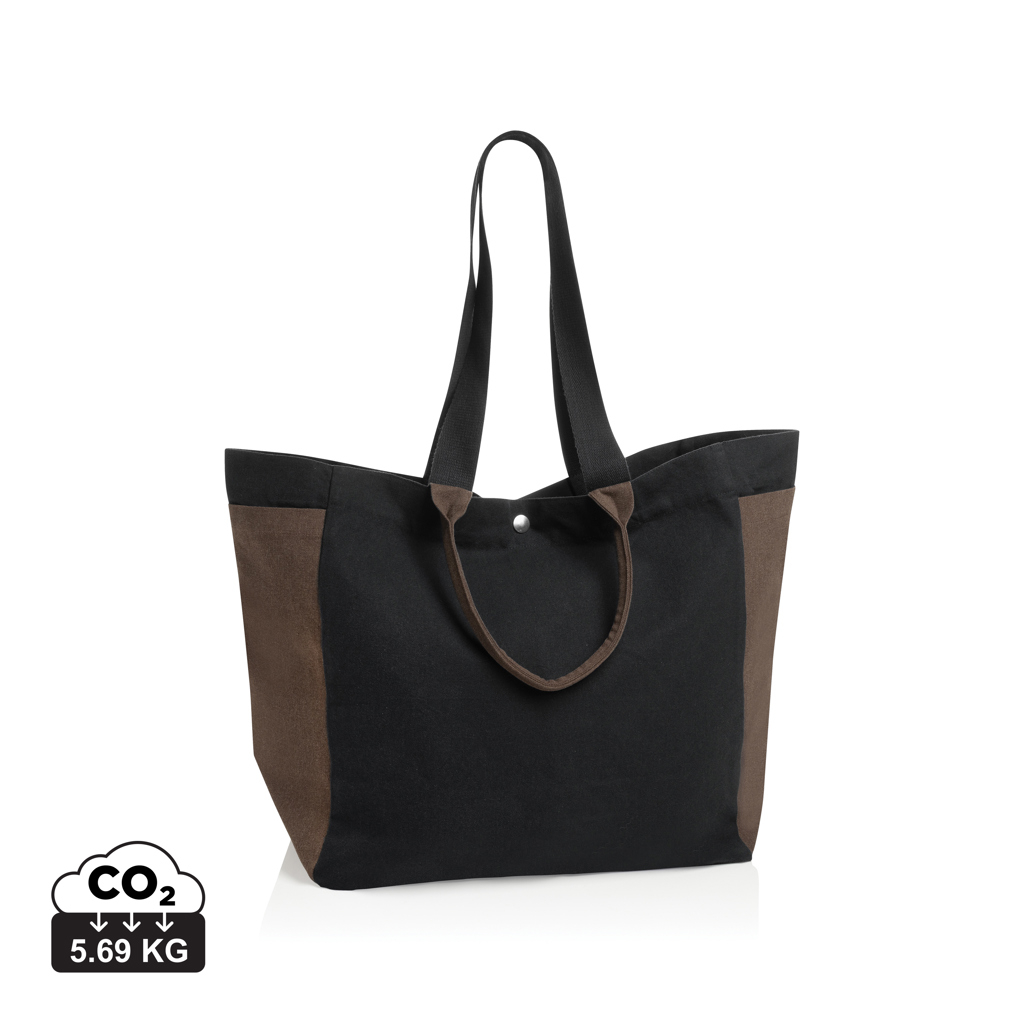Cabas personnalisé en toile recyclée à double anse Beau Noir