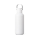 Bouteille isotherme blanche à finition mate, présentée de face sur fond blanc, avec un corps cylindrique aux épaules arrondies, Bouteille isotherme blanche à finition mate, présentée de face sur fond blanc, avec un corps cylindrique aux épaules arrondies,