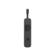 Vue de la tranche du hub USB-C, présentant une surface noire mate aux contours arrondis, avec un port Ethernet rectangulaire à c Vue de la tranche du hub USB-C, présentant une surface noire mate aux contours arrondis, avec un port Ethernet rectangulaire à c