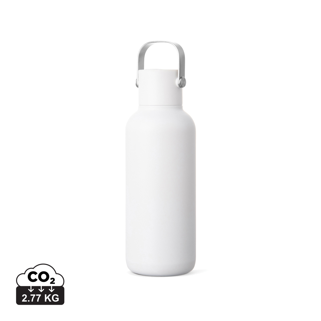 Gourde isotherme publicitaire 600 ml avec paille Cael Blanc