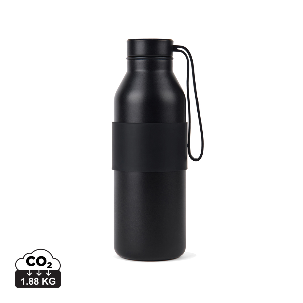 Gourde isotherme promotionnelle 500 ml à dragonne Niro Noir