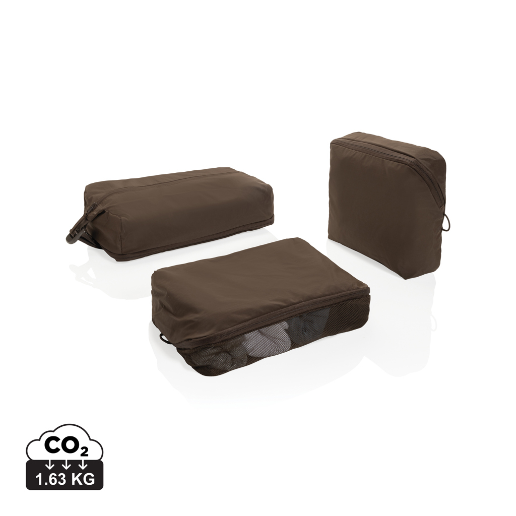 Organiseurs de valise personnalisables 3 pièces Kento Urban Marron