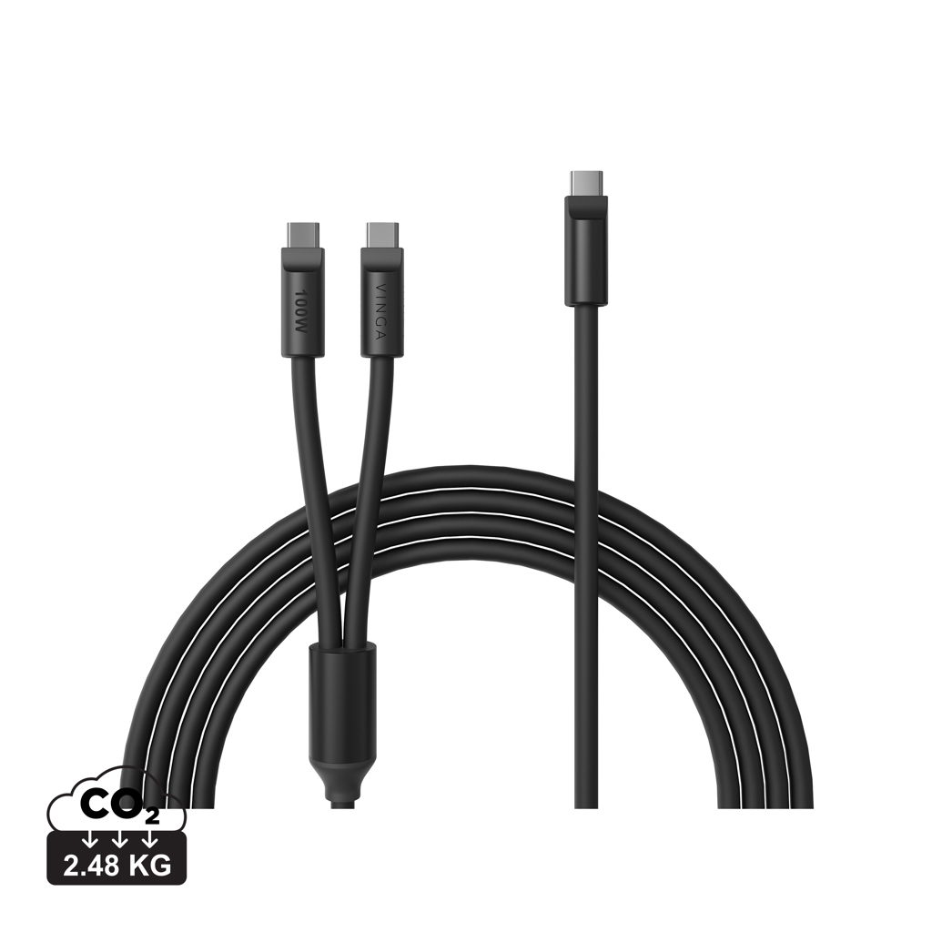 Câble USB-C double à personnaliser 100 W Baltimore Noir