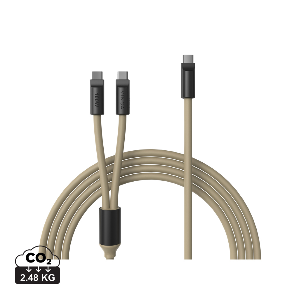 Câble USB-C double à personnaliser 100 W Baltimore Greige