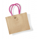 Sac shopping publicitaire en jute avec anses colorées - Classic