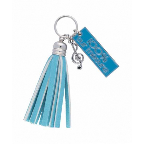 Porte-clés publicitaire - Pompon simili cuir