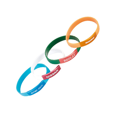 Bracelet en silicone avec une plaque aluminium publicitaire