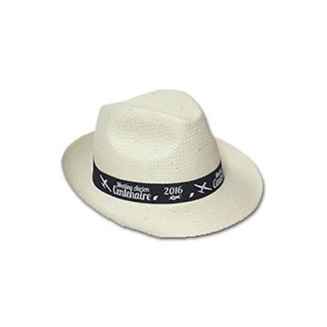 Chapeau de paille blanc personnalisable - PANAMA EXCELENT