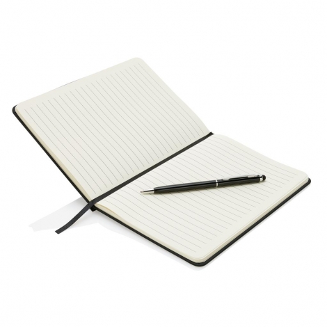 Carnet publicitaire A5 - couverture rigide en PU avec stylo tactile