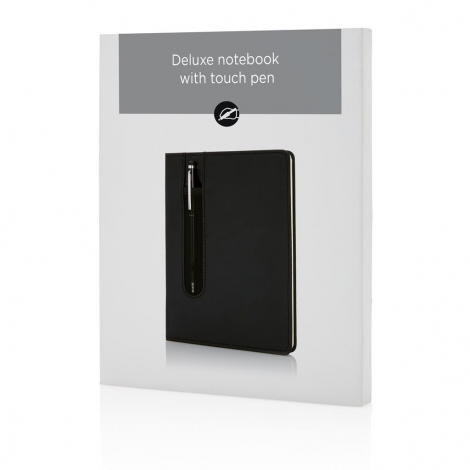 Carnet publicitaire A5 - couverture rigide en PU avec stylo tactile